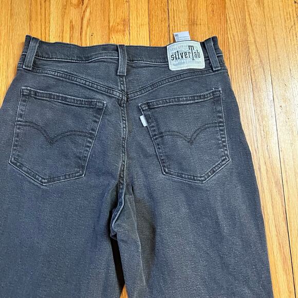 Levis Jeans Womens 30 Black Silvertab Mom High Rise Denim Stretch - Picture 3 of 11